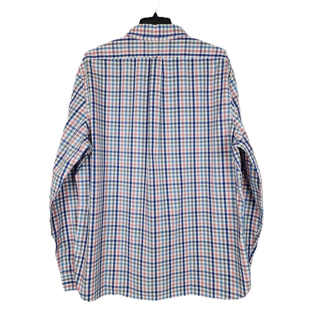 The Mens Store Classic Fit Button Down XXL Pink Blue Check Stretch Cotton NWT - Picture 2 of 4